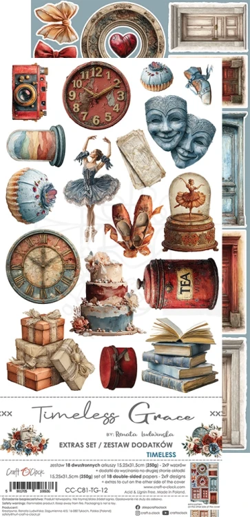 Zestaw dodatków 15x30 Timeless Grace Timeless CC-C81-TG-12 Craft O'Clock