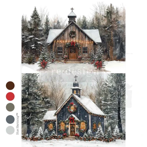 Papier fiber do decoupage A4 Christmas In The Woods 678456 Prima