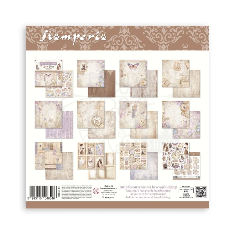 Zestaw papierów do scrapbookingu 20x20 Quiet Days SBBS134 Stamperia