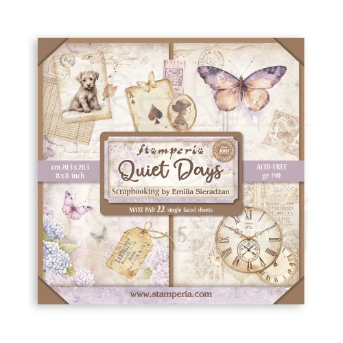 Zestaw papierów jednostronnych do scrapbookingu 20x20 Quiet Days 22 arkusze SBBSXB19 Stamperia