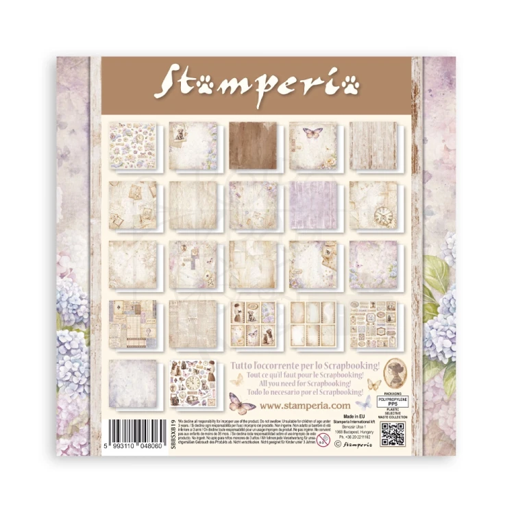 Zestaw papierów jednostronnych do scrapbookingu 20x20 Quiet Days 22 arkusze SBBSXB19 Stamperia