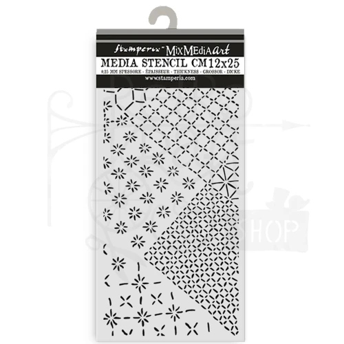 Szablon maska 12x25cm Quiet Days Miks plakietek KSTDL135 Stamperia
