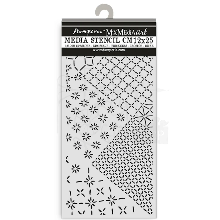 Szablon maska 12x25cm Quiet Days Miks plakietek KSTDL135 Stamperia