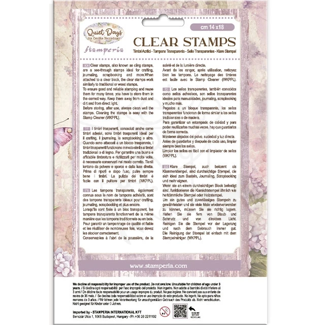 Stempel akrylowy 14x18cm Quiet Days Motyl WTK230 Stamperia