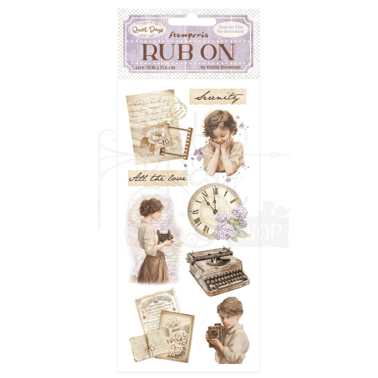 Rub-on transfer 10x21.6cm Quiet Days Skarby vintage DFLRB205 Stamperia