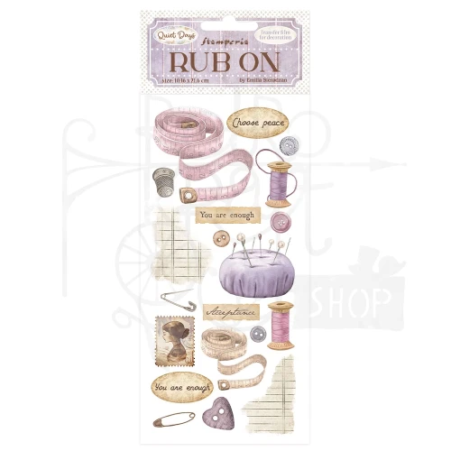Rub-on transfer 10x21.6cm Quiet Days Szycie DFLRB204 Stamperia