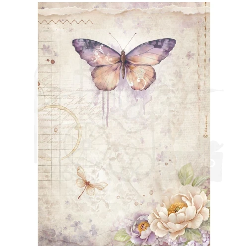 Papier ryżowy do decoupage A4 Quiet Days Motyl DFSA41075 Stamperia
