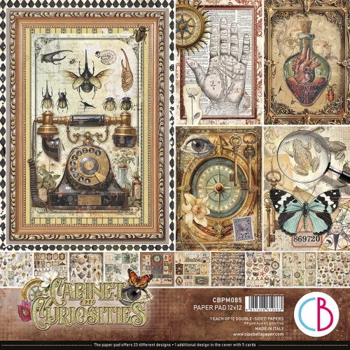 Zestaw papierów do scrapbookingu 30x30 Cabinet of Curiosities 12 arkuszy CBPM085 Ciao Bella