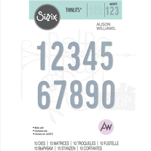 Wykrojnik Bold Numbers by Alison Williams 10 elementów 665073 Sizzix