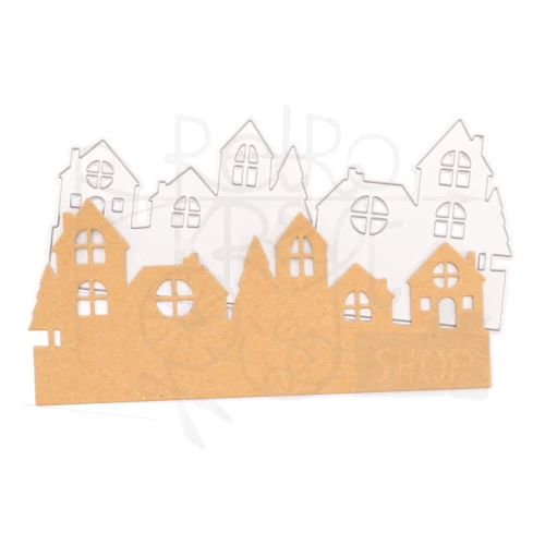 Wykrojnik Gnomes City domki kamieniczki MV-SS-434 Mundart Stempel