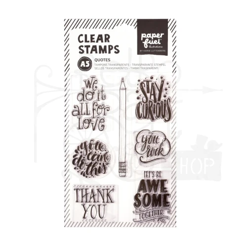 Stempel akrylowy Napisy cytaty 7 elementów PF107001 Paperfuel