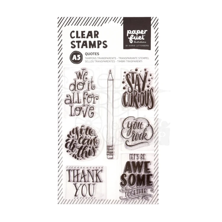 Stempel akrylowy Napisy cytaty 7 elementów PF107001 Paperfuel