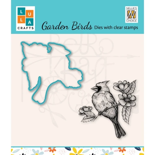 Zestaw wykrojnik i stempel Garden Bird 2 elementy HDCS012 Nellie's Choice