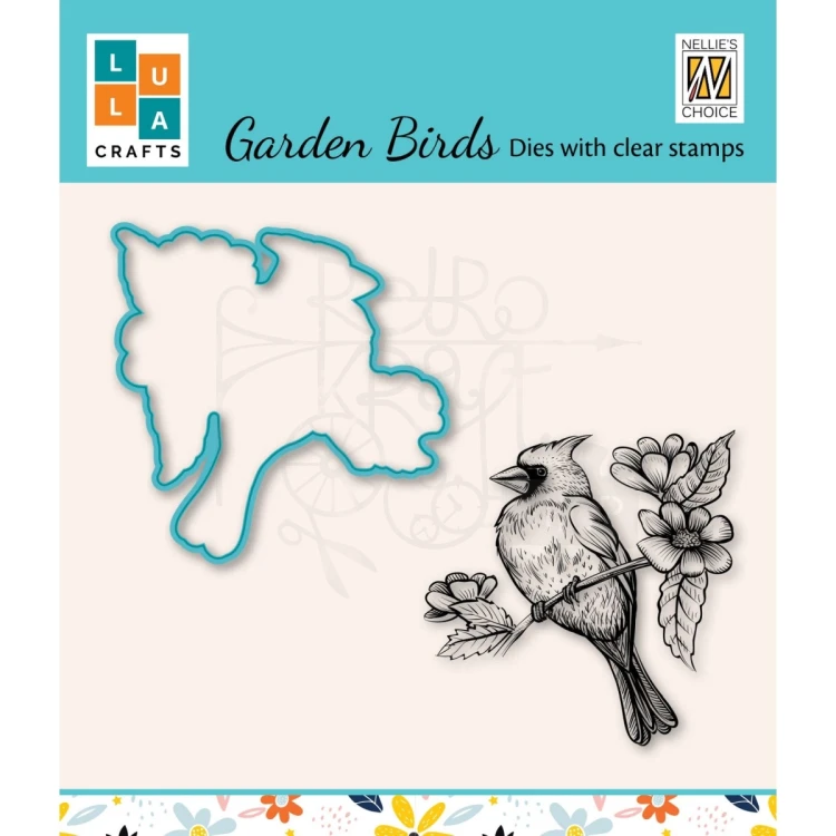 Zestaw wykrojnik i stempel Garden Bird 2 elementy HDCS012 Nellie's Choice