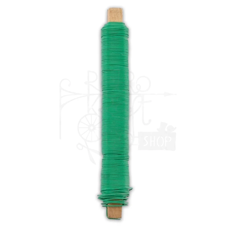 Drut malowany zielony na patyku 0.35mm
