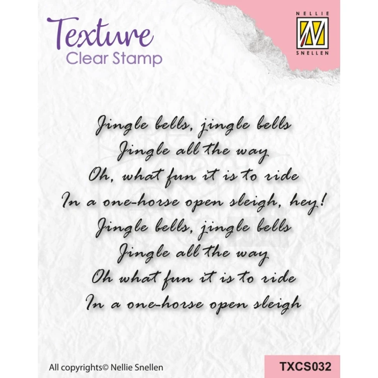 Stempel akrylowy Snail Maail 2 napis Jingle Bells TXCS032 Nellie's Choice