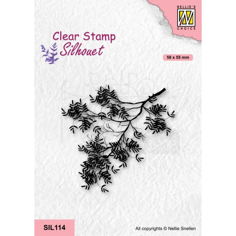 Stempel akrylowy gałązka akacji SIL114 Nellie's Choice