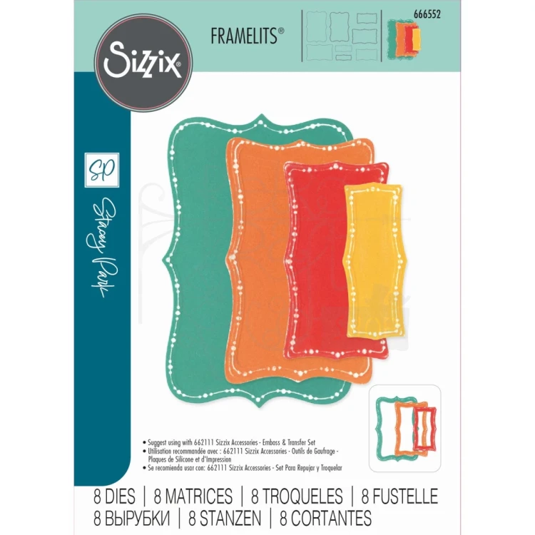 Wykrojnik Fanciful Doris Dotted Top Note 8 elementów 666552 Sizzix