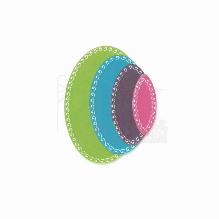 Wykrojnik Fanciful Clare Classic Ovals 9 elementów 666551 Sizzix