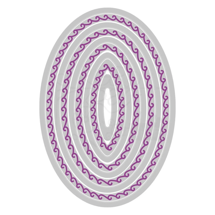 Wykrojnik Fanciful Clare Classic Ovals 9 elementów 666551 Sizzix