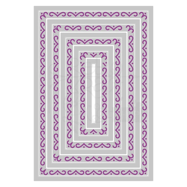 Wykrojnik Fanciful Renee Deco Rectangles 9 elementów 666553 Sizzix