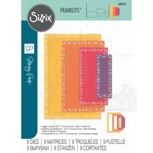 Wykrojnik Fanciful Renee Deco Rectangles 9 elementów 666553 Sizzix