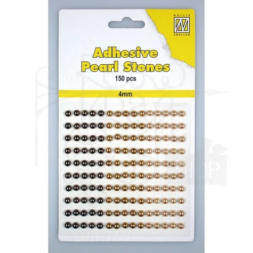 Perełki samoprzylepne 4mm brązowe 150szt APS405 Nellie's Choice