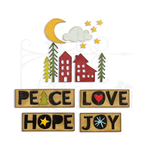 Wykrojnik Thinlits Die Christmas Cutouts 16 elementów 666064 Sizzix