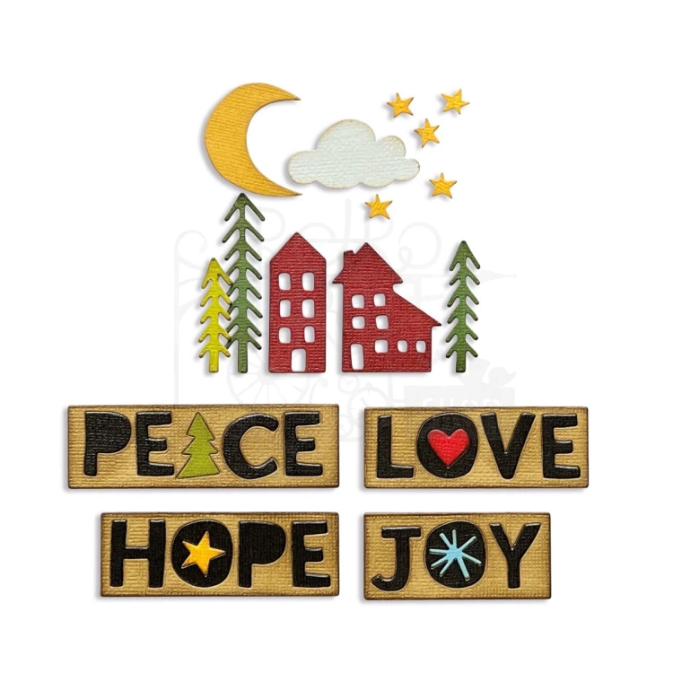 Wykrojnik Thinlits Die Christmas Cutouts 16 elementów 666064 Sizzix
