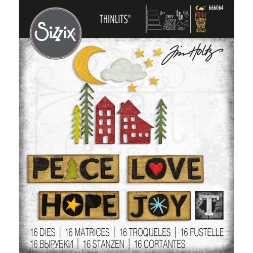 Wykrojnik Thinlits Die Christmas Cutouts 16 elementów 666064 Sizzix