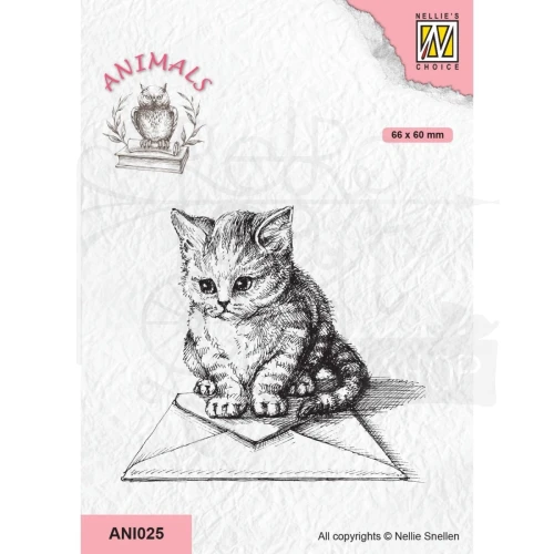 Stempel akrylowy Kot i koperta ANI025 Nellie's Choice