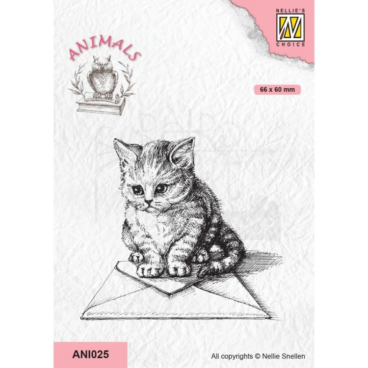 Stempel akrylowy Kot i koperta ANI025 Nellie's Choice