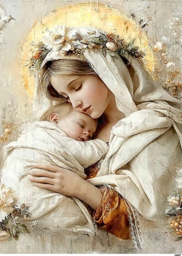 Papier ryżowy do decoupage A5 Madonna z dzieciątkiem 14687