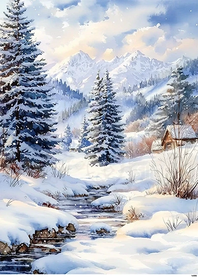 Papier ryżowy do decoupage A5 Zimowy strumyk 14586