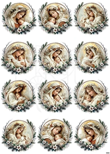 Papier ryżowy do decoupage A4 Madonna z dzieciątkiem 3938
