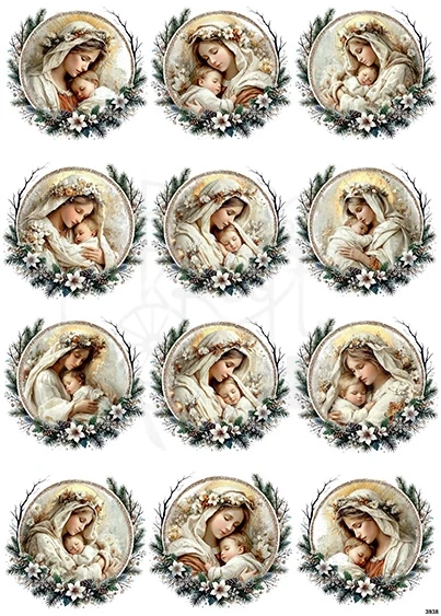 Papier ryżowy do decoupage A4 Madonna z dzieciątkiem 3938