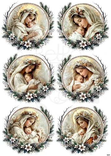 Papier ryżowy do decoupage A4 Madonna z dzieciątkiem 3937