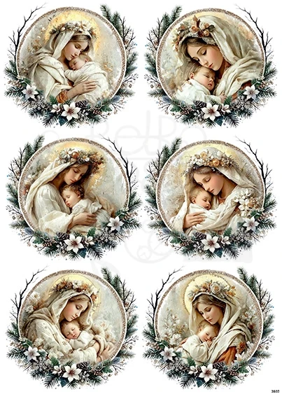 Papier ryżowy do decoupage A4 Madonna z dzieciątkiem 3937