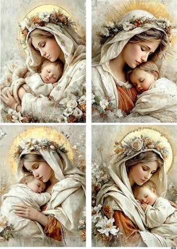 Papier ryżowy do decoupage A4 Madonna z dzieciątkiem 3935