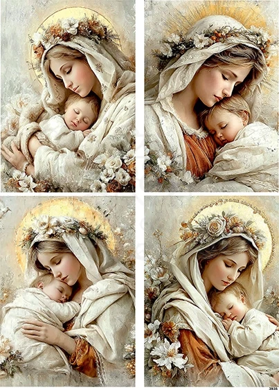 Papier ryżowy do decoupage A4 Madonna z dzieciątkiem 3935