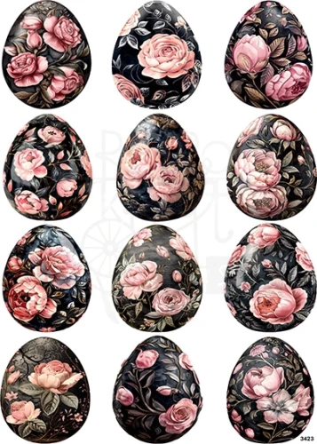 Papier ryżowy do decoupage A4 Różane jajka 3423