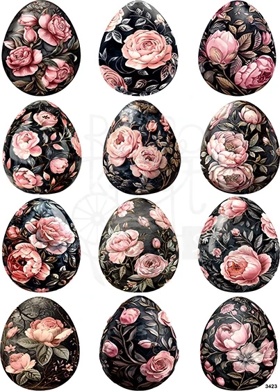Papier ryżowy do decoupage A4 Różane jajka 3423