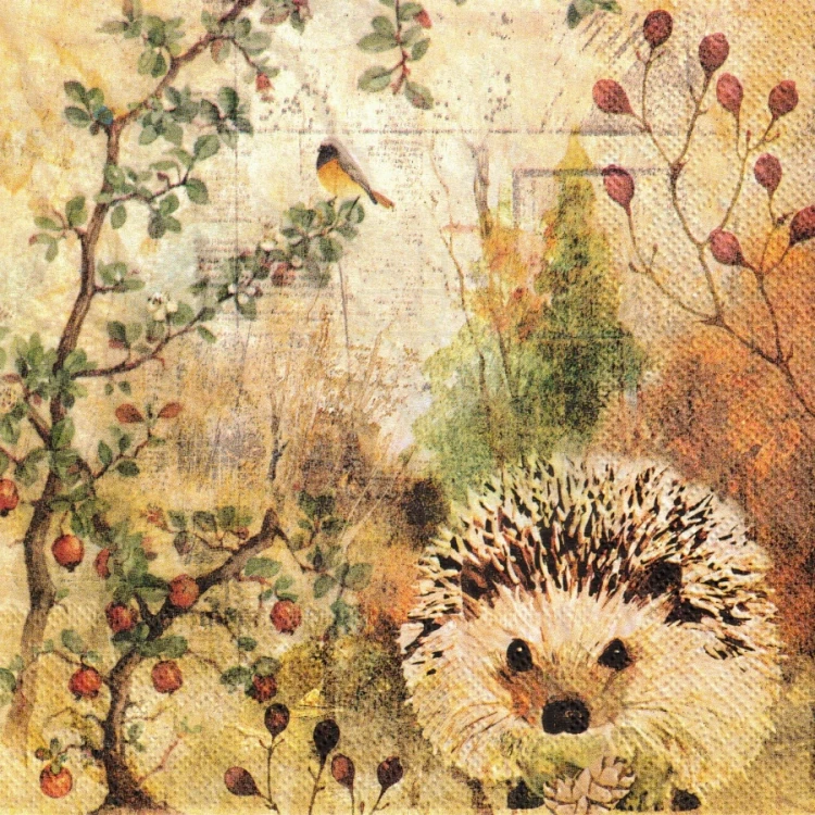 Serwetka 33x33 - Jesienny jeż