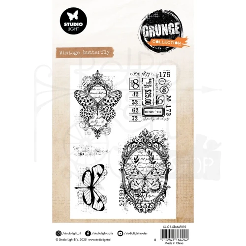 Stempel silikonowy Vintage butterfly Grunge Collection SL-GR-STAMP893 Studio Light