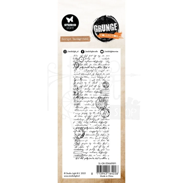 Stempel silikonowy Script background Grunge Collection SL-GR-STAMP891 Studio Light