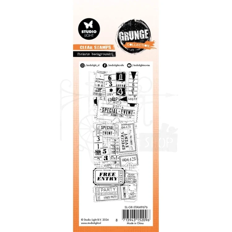 Stempel silikonowy Tickets background Grunge Collection SL-GR-STAMP676 Studio Light