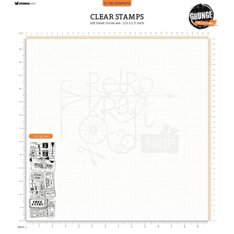 Stempel silikonowy Tickets background Grunge Collection SL-GR-STAMP676 Studio Light
