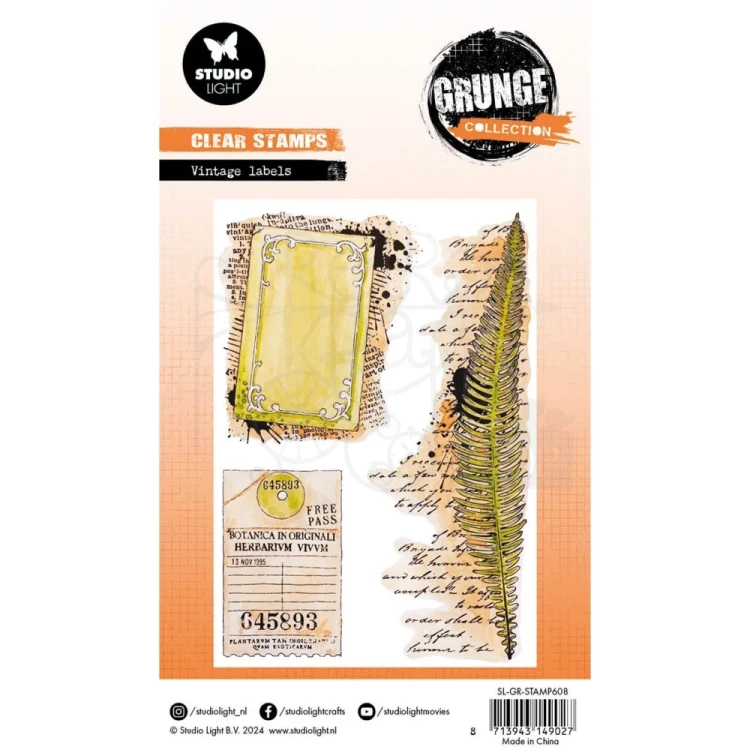 Stempel silikonowy Vintage labels Grunge Collection SL-GR-STAMP608 Studio Light