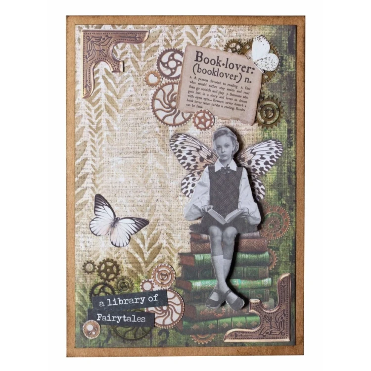 Szablon maska A6 Leaf background Grunge Collection SL-GR-MASK379 Studio Light