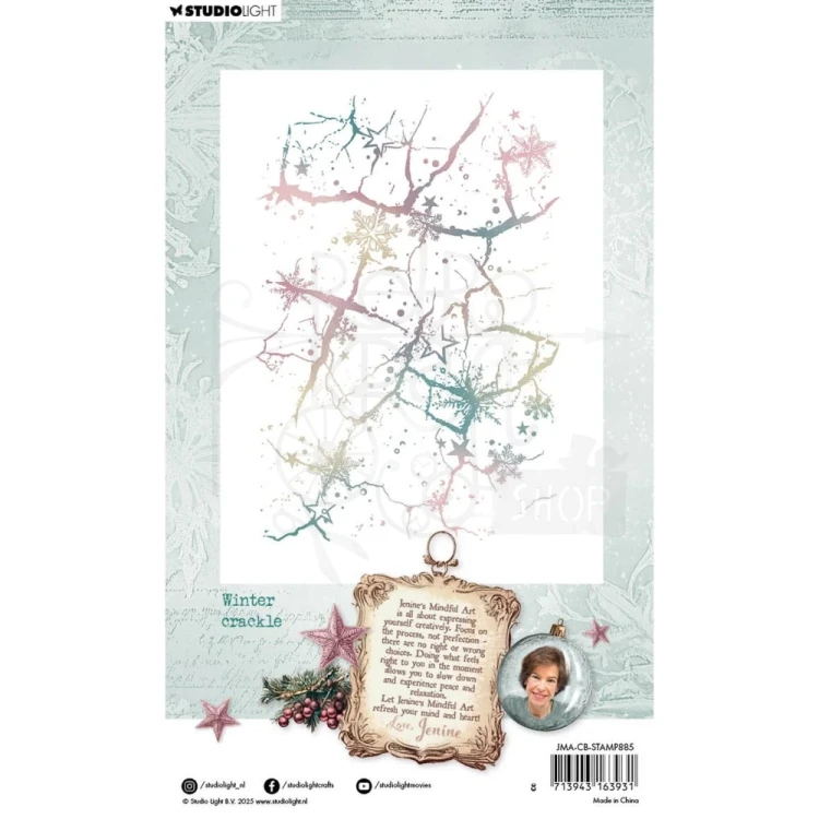 Stempel silikonowy Winter crackle Christmas Blush JMA-CB-STAMP885 Studio Light
